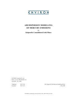 air dispersion modelling of mercury emissions