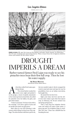 DROUGHT IMPERILS A DREAM