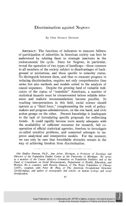 Discrimination against Negroes understood by relating