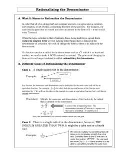 Rationalizing the Denominator