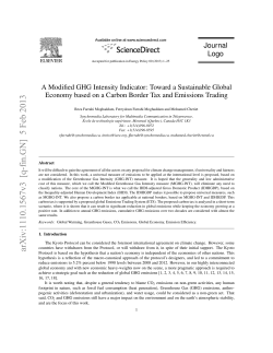 A Modified GHG Intensity Indicator: Toward a Sustainable Global
