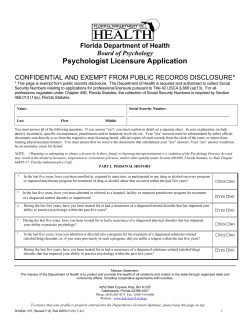 Psychologist Licensure Application