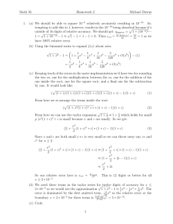 Math 56 Homework 2 Michael Downs 1. (a) We should be able to