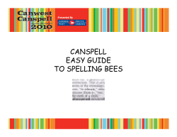CANSPELL EASY GUIDE TO SPELLING BEES