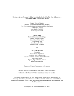 Mexican Migrant Civic and Political Participation in