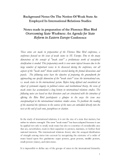 Background Notes On The Notion Of Weak State As Employed In