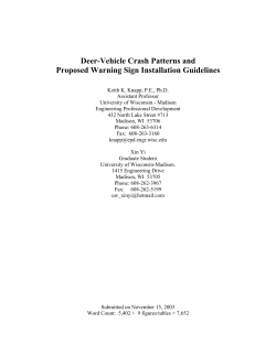 Deer-Vehicle Crash Patterns and Proposed Warning Sign
