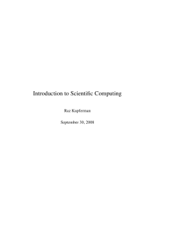 Introduction to Scientific Computing