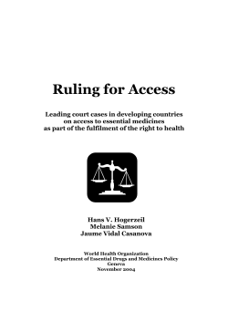 Ruling for Access - World Health Organization