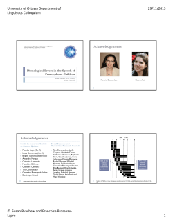 University of Ottawa Department of Linguistics