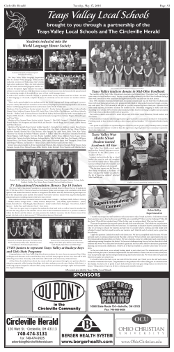 May 2016 - Teays Valley Local Schools