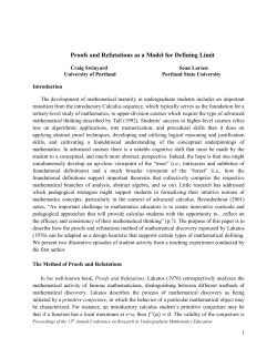 Proofs and Refutations as a Model for Defining Limit
