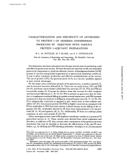 characterization and specificity of antibodies to protein i of