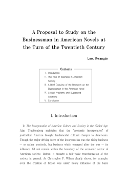 A Proposal to Study on the Businessman in American Novels at the