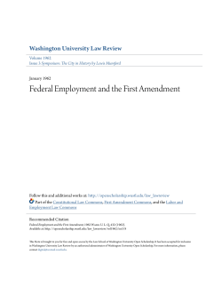 Federal Employment and the First Amendment