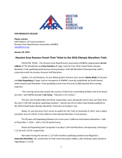 Houston Area Runners Punch Their Ticket to the 2016 Olympic