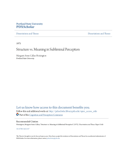 Structure vs. Meaning in Subliminal Perception