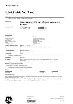 Material Safety Data Sheet 95171150014