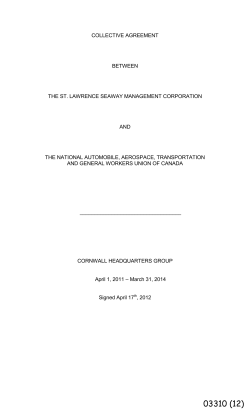 COLLECTIVE AGREEMENT BETWEEN THE ST. LAWRENCE