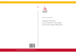 Strategic Narratives and Competitive Advantage: Do Winners