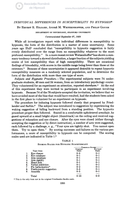 lander and Sarbin.5 The subject was introduced to suggestion by