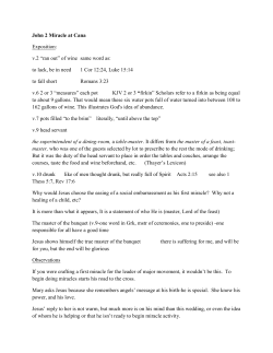 John 2 Miracle at Cana Exposition: v.2 &ldquo;ran out&rdquo; of wine same word