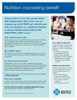 Nutrition counseling benefit