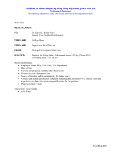 Guidelines for Memos Requesting Hiring Salary Adjustment greater