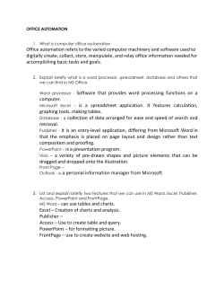Office automation refers to the varied computer - `Ruzaini