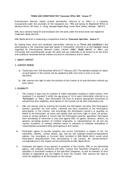 TERMS AND CONDITIONS FOR "Classmate SPELL BEE