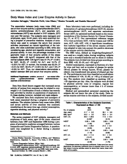 Body Mass Index and Liver Enzyme Activity in