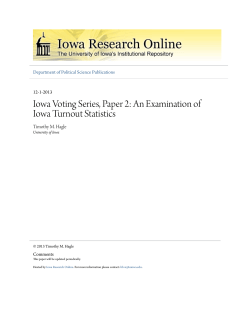 Iowa Voting Series, Paper 2: An Examination of Iowa Turnout Statistics