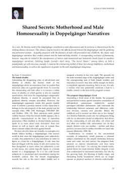 Motherhood and Male Homosexuality in Doppelg&auml;nger Narratives