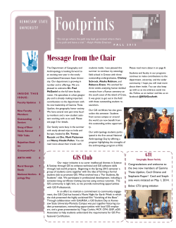 Message from the Chair - Department of Geography and
