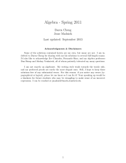 Spring 2011 - Stanford Math