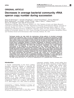 Decreases in average bacterial community rRNA operon