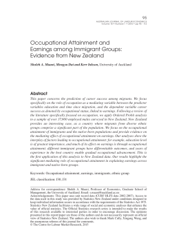 Occupational Attainment and Earnings among Immigrant Groups