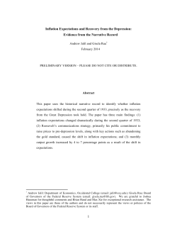 1 Inflation Expectations and Recovery from the Depression