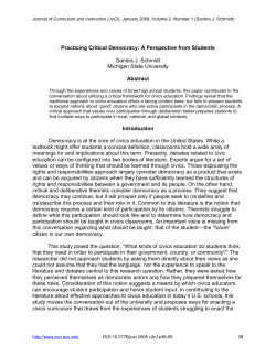 Practicing Critical Democracy: A Perspective from Students Sandra J