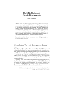 The Ethical Judgment: Chemical Psychotropics