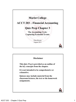 Marist College ACCT 203 &ndash; Financial Accounting Quiz Prep
