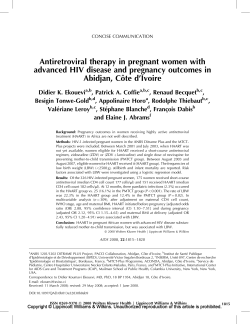 Antiretroviral therapy in pregnant women with advanced HIV