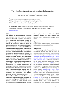 The role of vegetables trade network in global epidemics