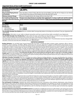 Shane Co. Credit Card Agreement