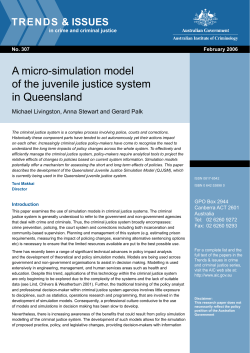 A micro-simulation model of the juvenile justice system in Queensland