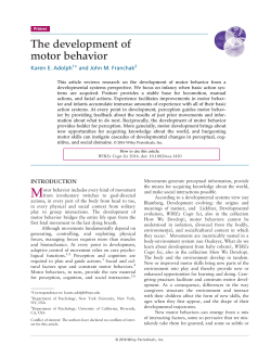 The development of motor behavior