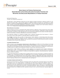 basic issues for foreign corporations doing business in