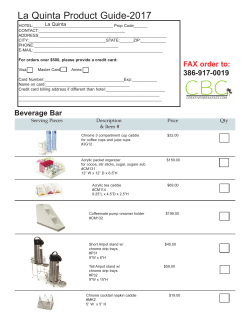 master purchase list - Creative Breakfast Concepts