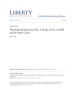 The Individual Income Tax: A Study of US v. Schiff and its Sister Cases