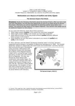 Nationalism as a Source of Conflict and Unity Jigsaw